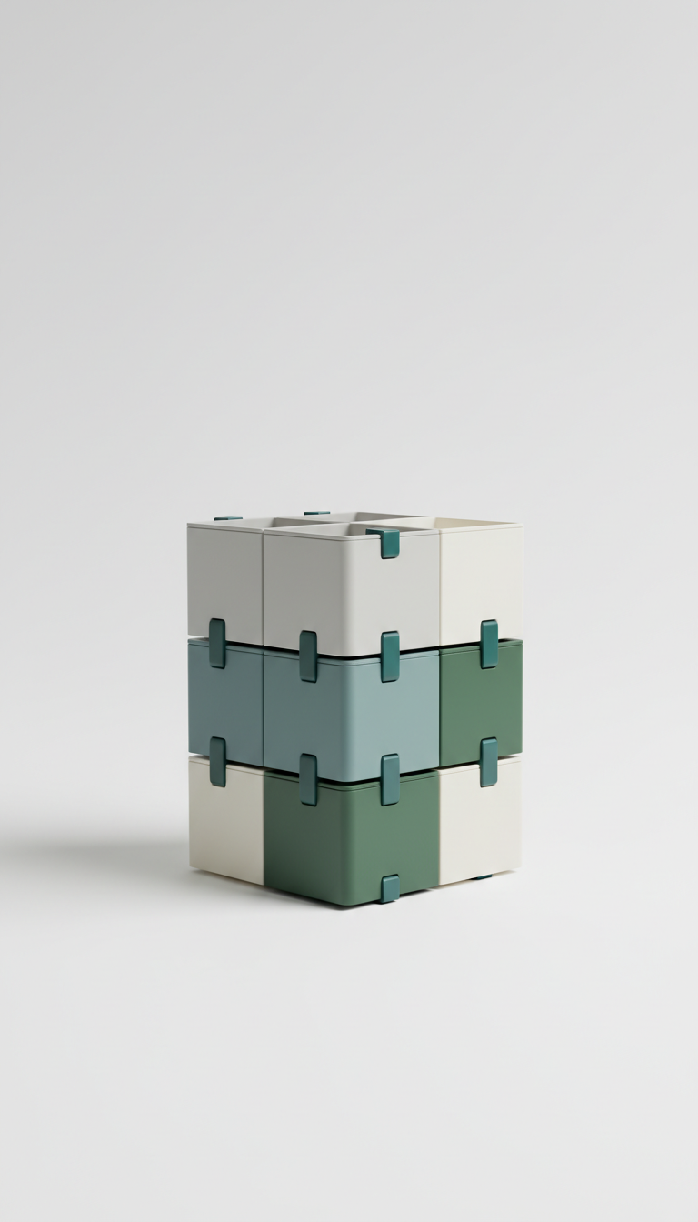 Modular Storage Bin with Snap-Lock Lid