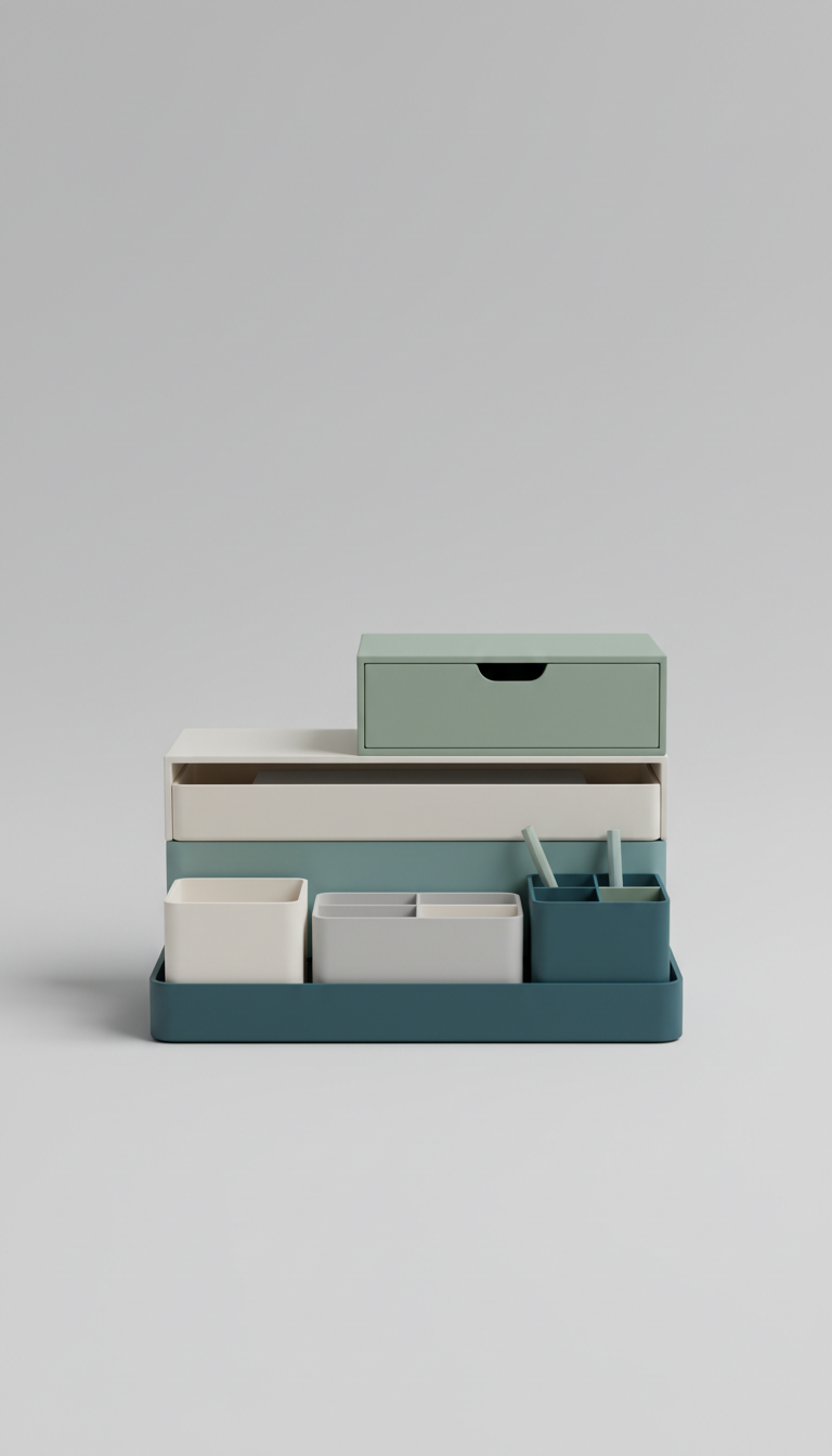 Stackable Desk Organizer with Sliding Drawers